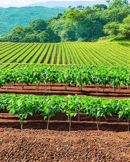 Foto monocultivos de plantaciones de café