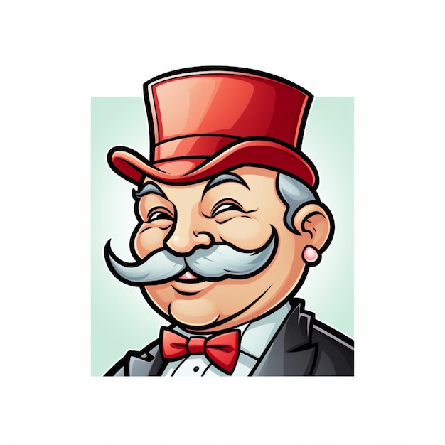 Monopoly 2D-Cartoon-Illustration auf weißem Hintergrund hoch