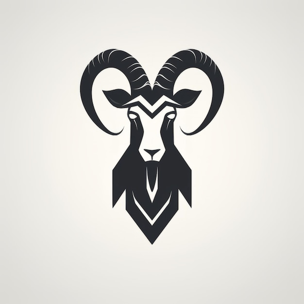 Monotype Ram Logo Art Deco Formas geométricas com forte expressão facial