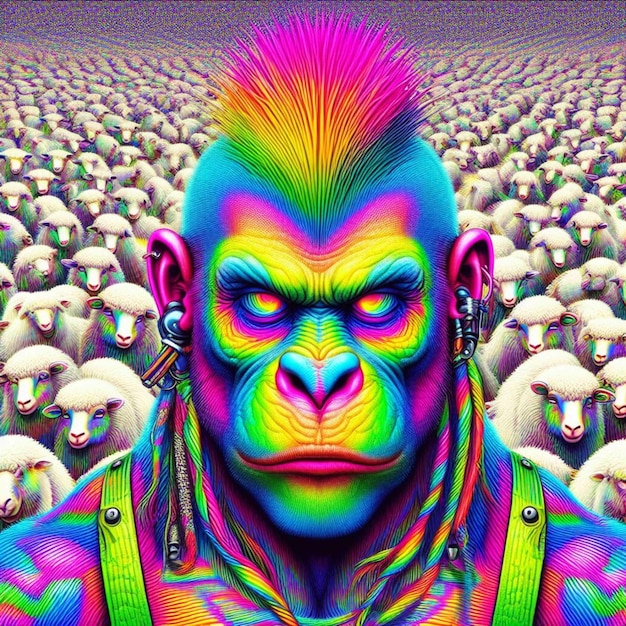 Monster-Illustration-Gamer-Avatar-Gorilla-Symbol-Tier-Humanoide-Affen-Illustrierung-Affenkunst
