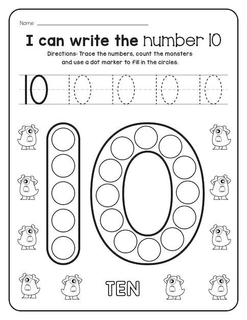 Foto monster-mathe-arbeitsblattnummern