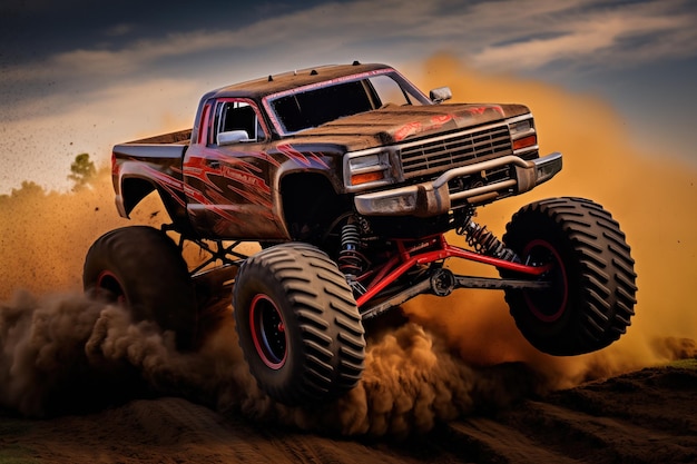 Monster Truck dirigindo offroad ao ar livre