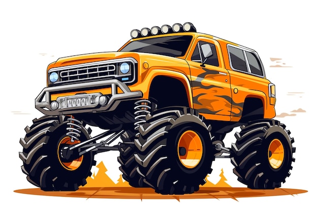 Monster-Truck-Vektor-Off-Road-Extravaganz in hoher Detailliertheit