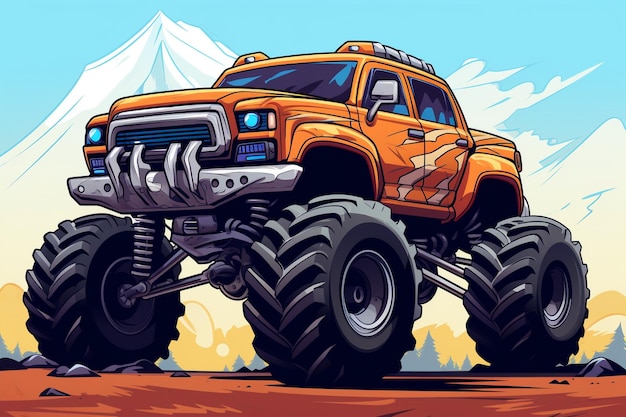 Monster-Truck-Vektorillustration Entfessle das Biest