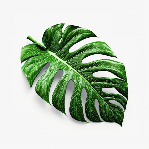 Monstera-Blatt auf weißem Hintergrund