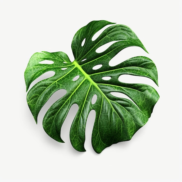 Monstera-Blatt auf weißem Hintergrund