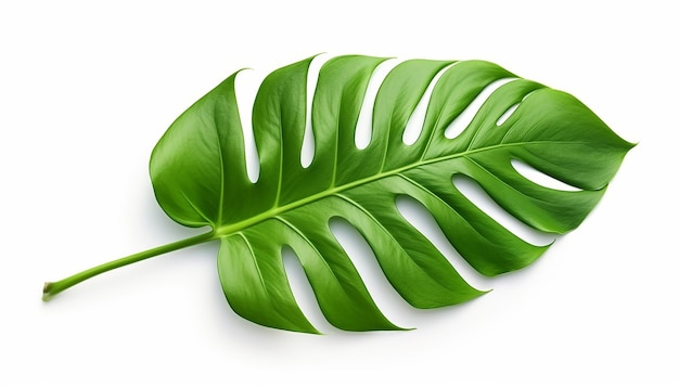 Monstera-Blatt-Seitenansicht-Isolation