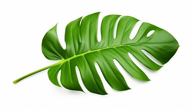 Monstera-Blatt-Seitenansicht-Isolation