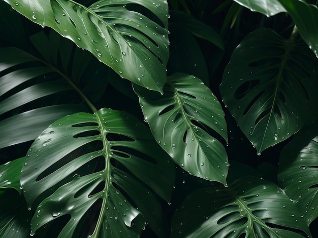 Monstera deja planta de bosque tropical