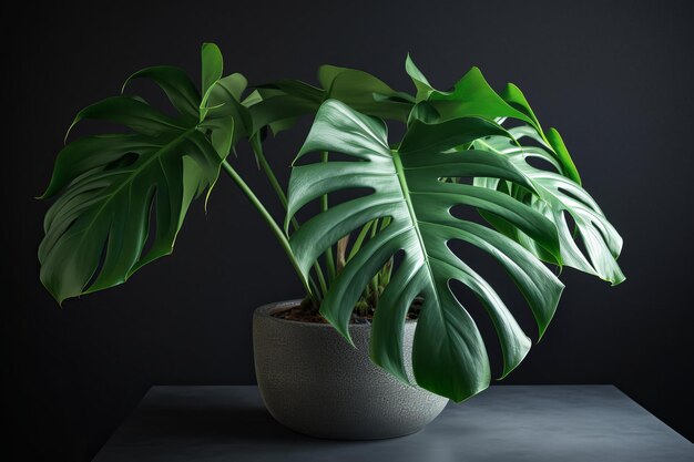 Monstera deliciosa planta en maceta Generar ai