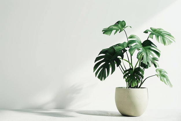 Monstera-Pflanze auf weißem Hintergrund