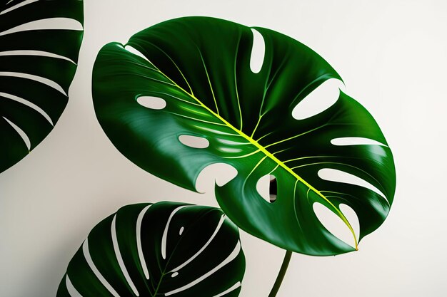 Foto monstera philodendron tropisches blatt isoliert auf weißem hintergrund, beschneidungspfad enthalten