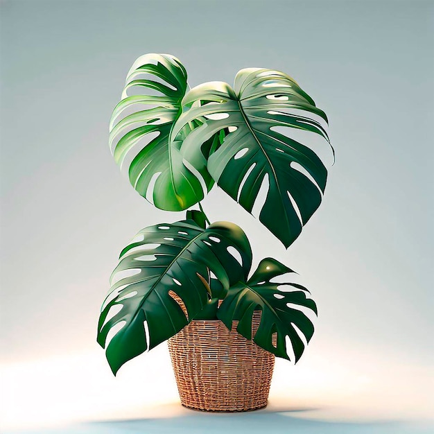 Monstera planta com vaso