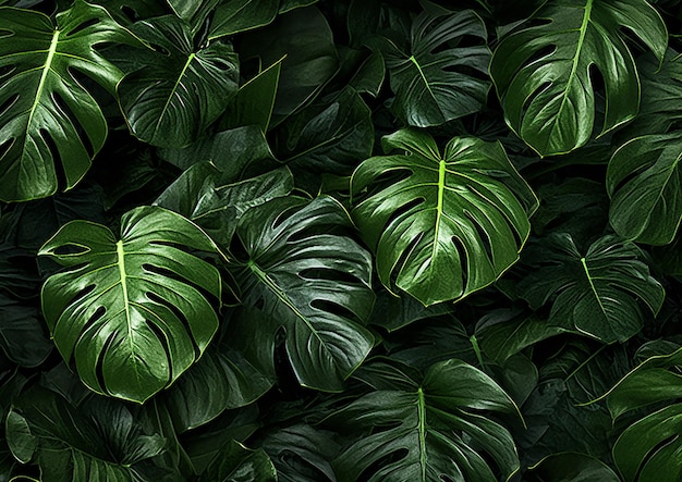 monstera verde deixa vintage em fundo transparente