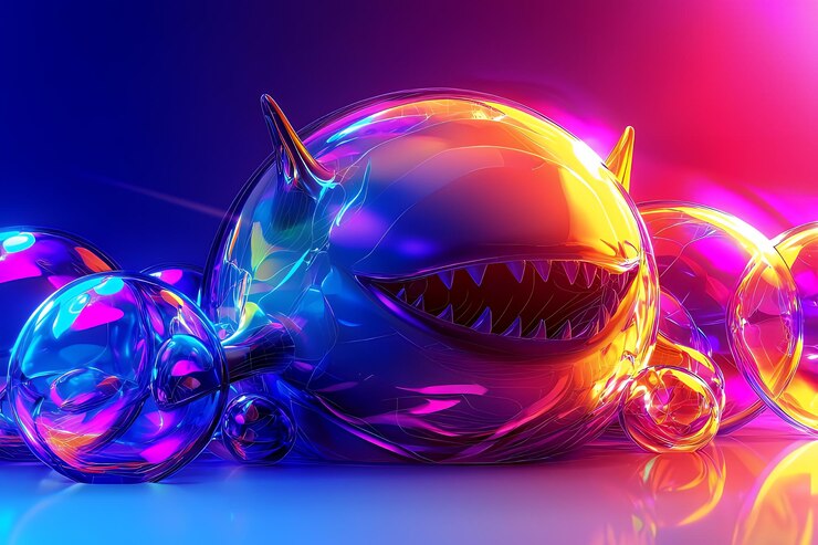 Foto monstro 3d colorido e brilhante