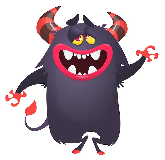 Monstro de desenho animado assustador design vetorial de Halloween isolado