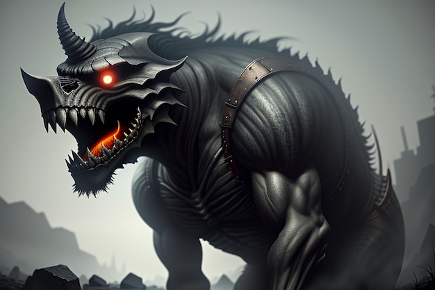 Monstro de terror monstro perigoso jogo de morte personagem ilustração papel de parede design de fundo