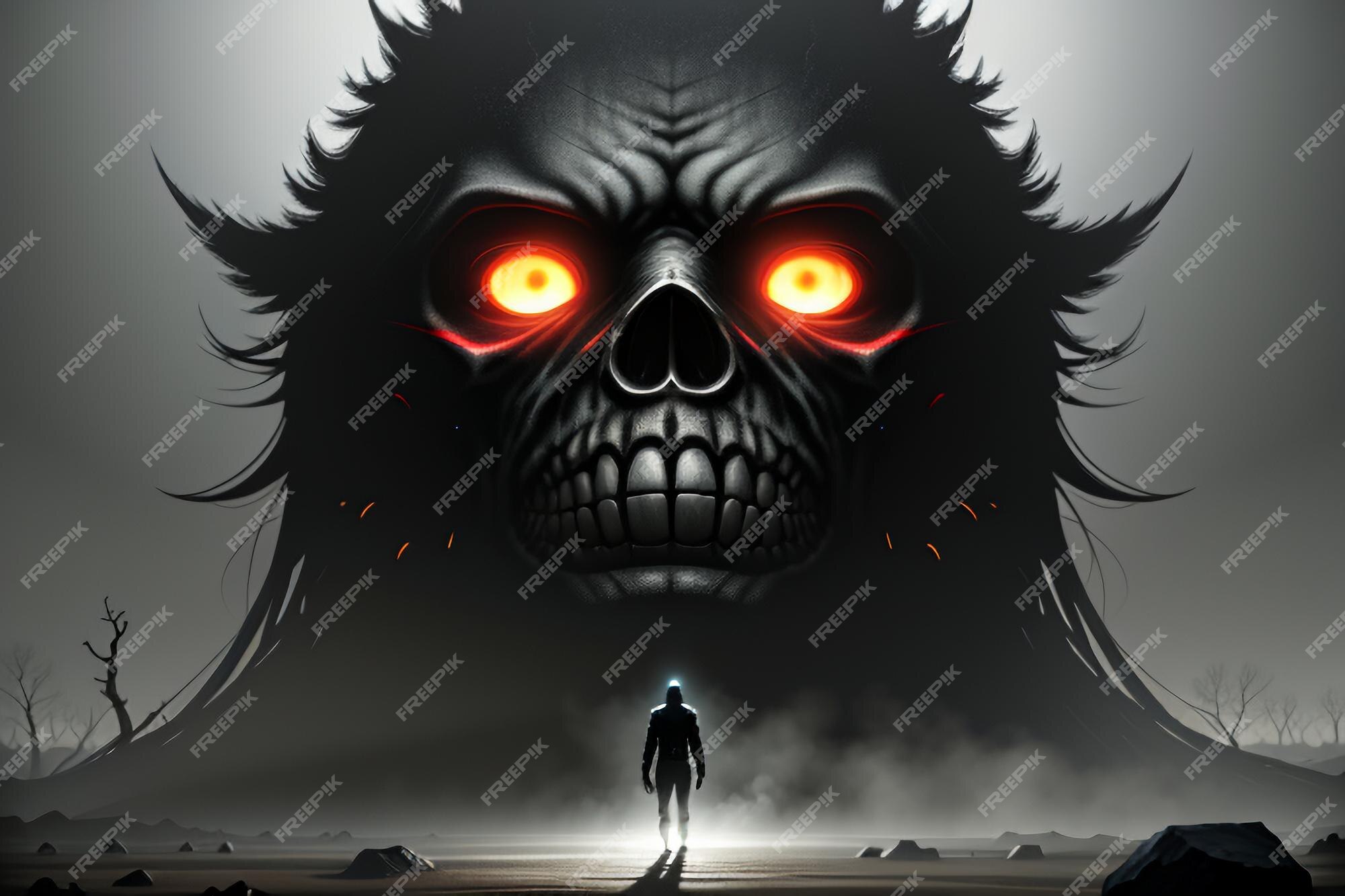 Monstro de terror monstro perigoso jogo de morte personagem ilustração  papel de parede design de fundo