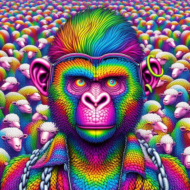 Monstro ilustração gamer avatar gorila ícone animal humanoide macaco ilustração arte macaco