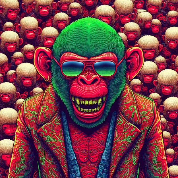 Monstro ilustração gamer avatar gorila ícone animal humanoide macaco ilustração arte macaco