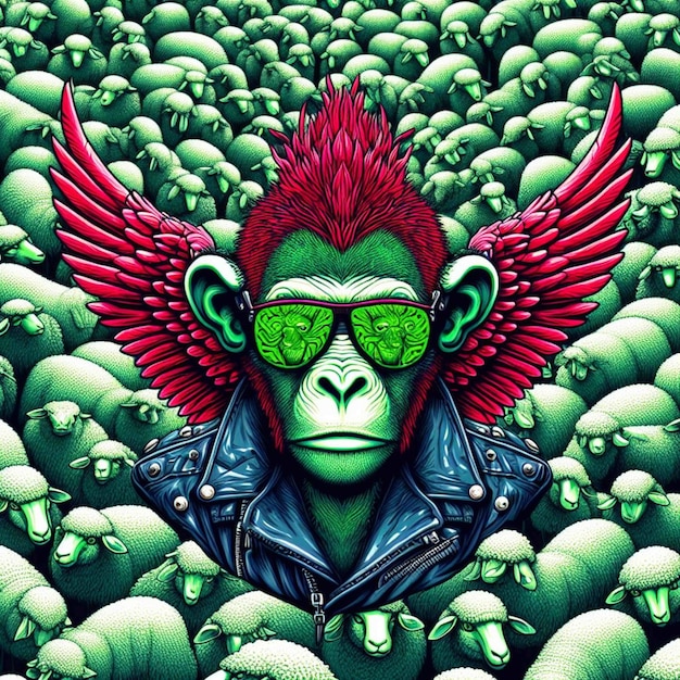 Monstro ilustração gamer avatar gorila ícone animal humanoide macaco ilustração arte macaco