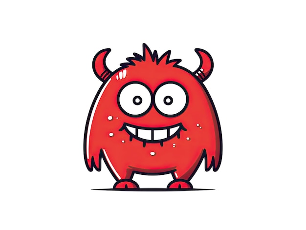 Monstro personagem desenho animado logotipo distintivo símbolo ilustração estilo plano dos desenhos animados Generative AIxA