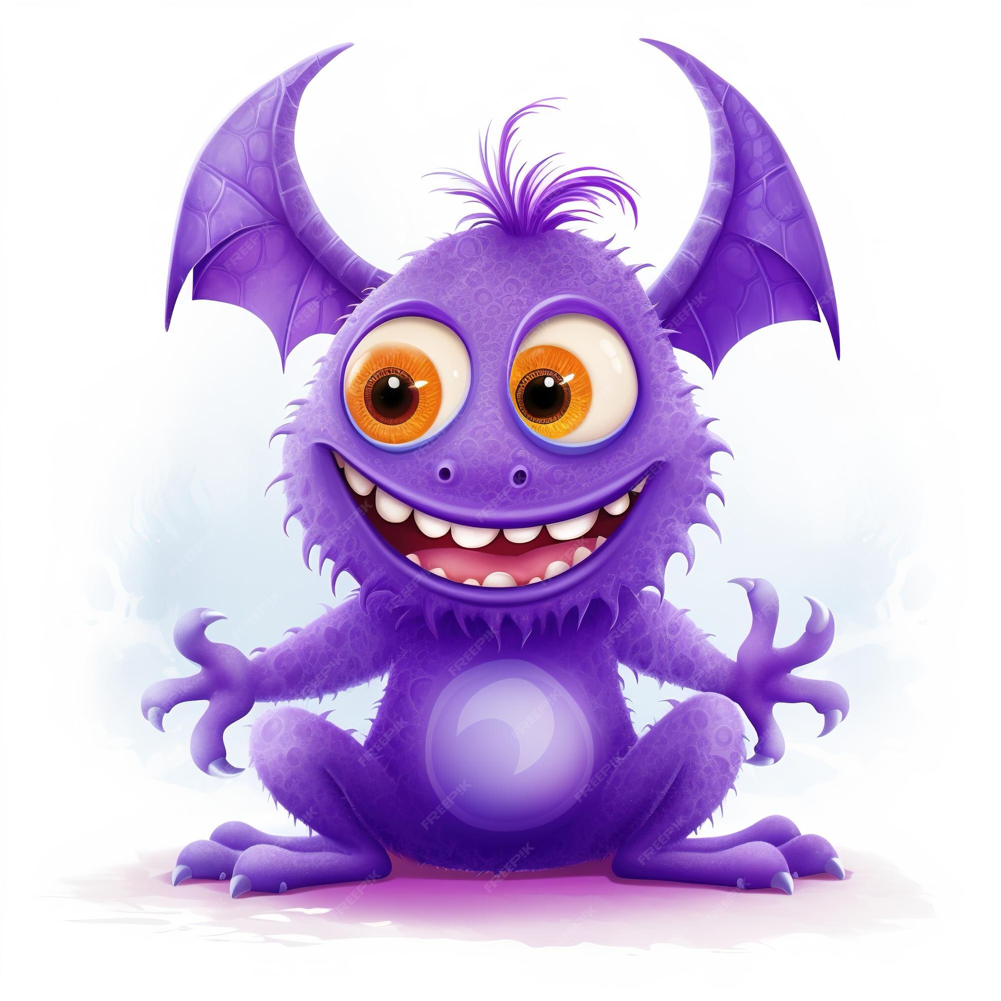 personagem monstro de desenho animado fantasia roxo - Stockphoto