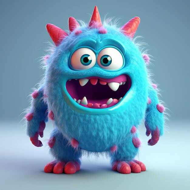 Monstros 3D caprichosos Personagens bonitos e brincalhões em ilustrações inspiradas na Pixar