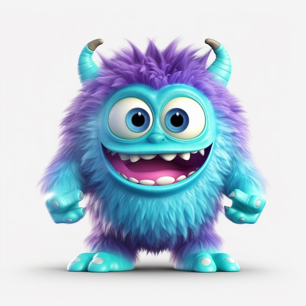 Monstros 3D caprichosos Personagens bonitos e brincalhões em ilustrações inspiradas na Pixar