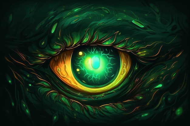 El monstruo demonio de ojo verde genera Ai