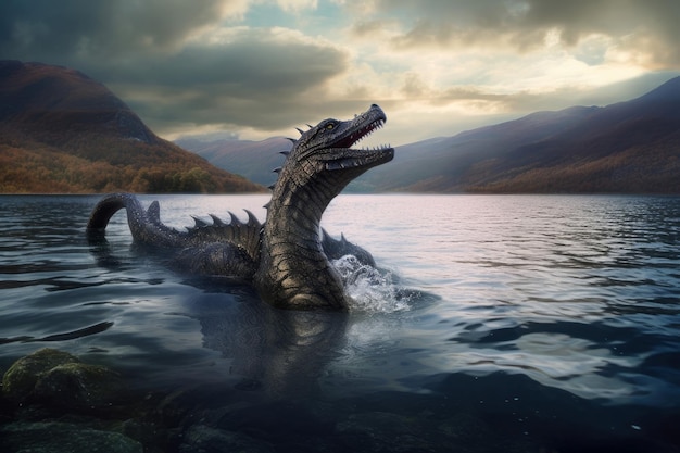 Monstruo del lago loch ness Generar Ai