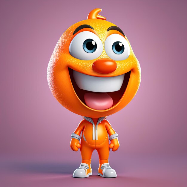 Un monstruo naranja con un traje naranja. Ilustración en 3D.