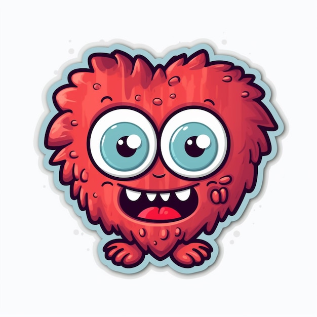 monstruo rojo de dibujos animados con ojos grandes y ojos grandes ai generativa