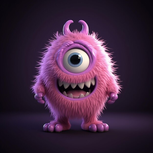 Monstruos 3D caprichosos Personajes lindos y juguetones en ilustraciones inspiradas en Pixar