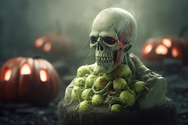 Monstruos de Halloween horrores con melones