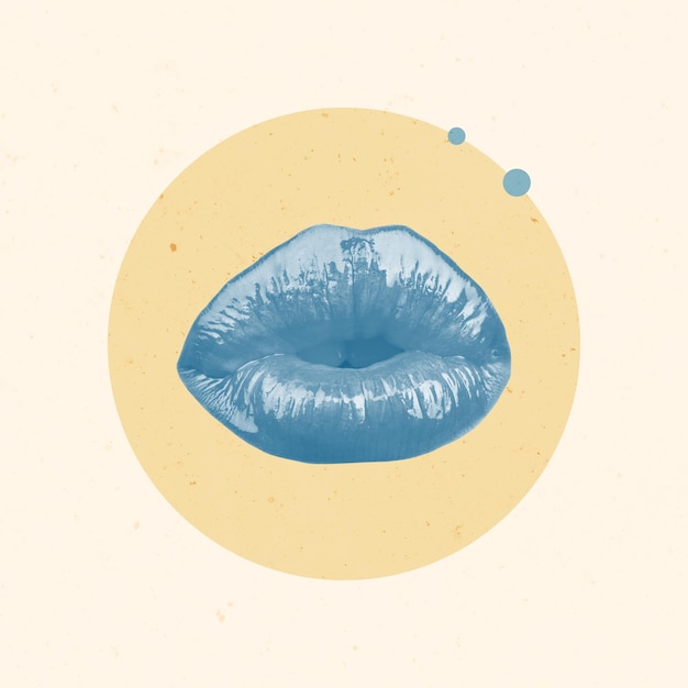 Montaje de labios de boca Arte creativo moderno de moda Collaje cartelera cartelera publicidad