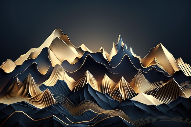 Montaña abstractaHermosa impresión para su decoración y diseño Generativo ai