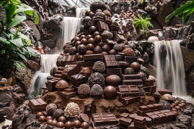 Una montaña de chocolates variados