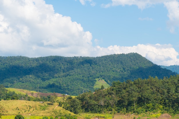 Montaña y cielo.