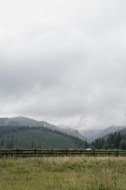 Montaña colina bosque cielo y nubes paisaje escénico de la naturaleza