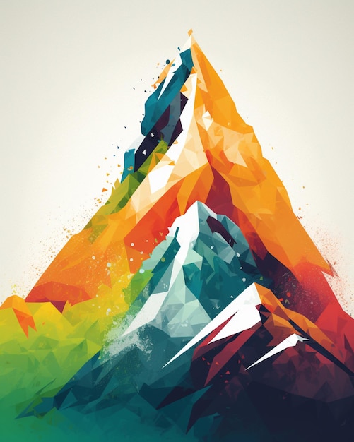 Una montaña colorida con la palabra montaña en ella