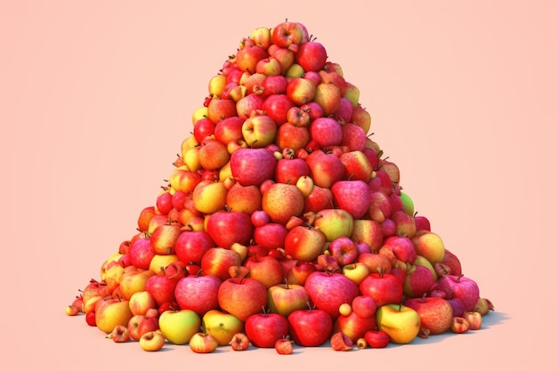 Una montaña de deliciosas manzanas frescas