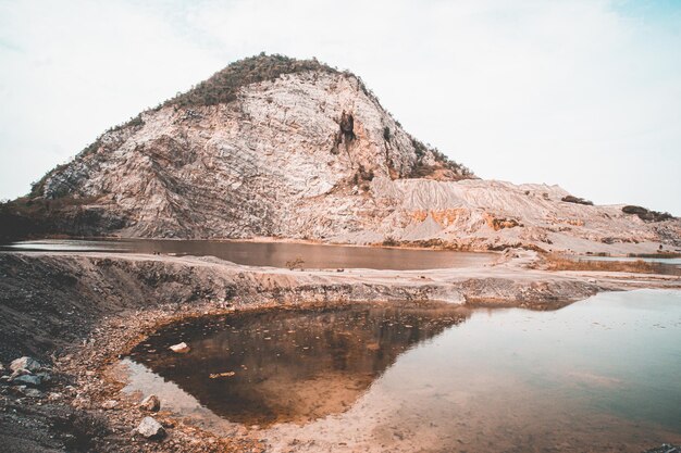 montaña del desierto con paisaje de lago