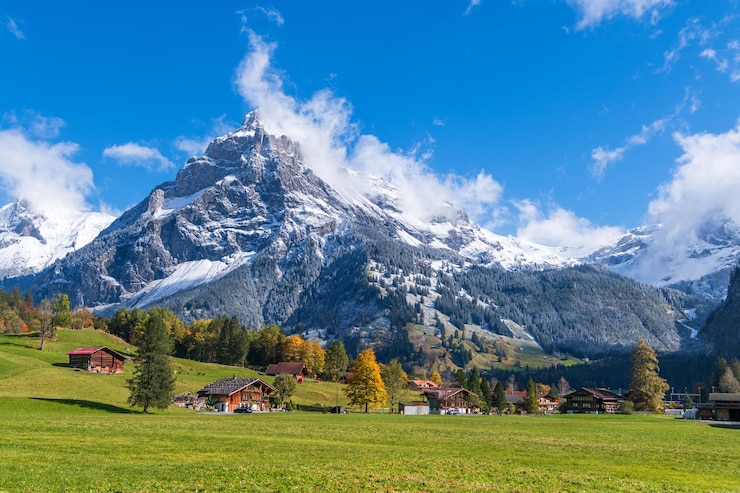 Foto la montaña dundenhorn en kandersteg, suiza