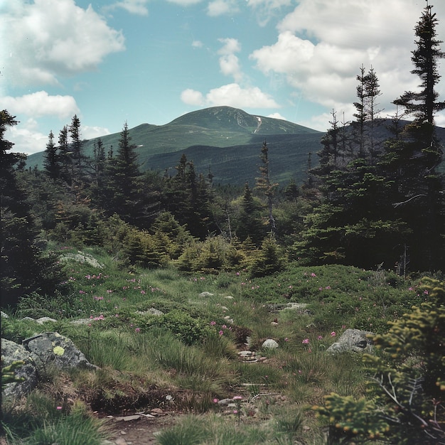 Foto una montaña está en el fondo con una montaña en el fondo