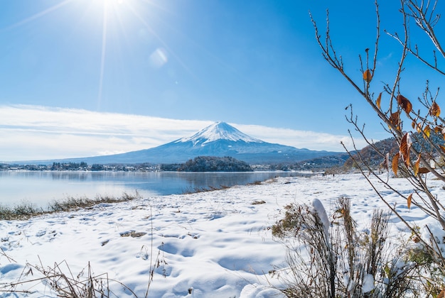 Montaña Fuji San en el lago Kawaguchiko.