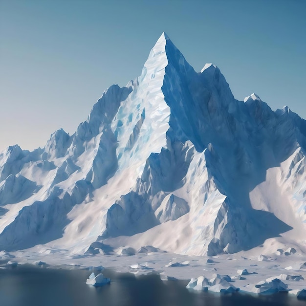 Montaña de hielo de polígono bajo 3d