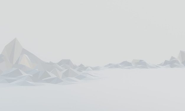 Montaña de hielo de polígono bajo 3D.