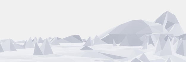 Montaña de hielo de polígono bajo 3D