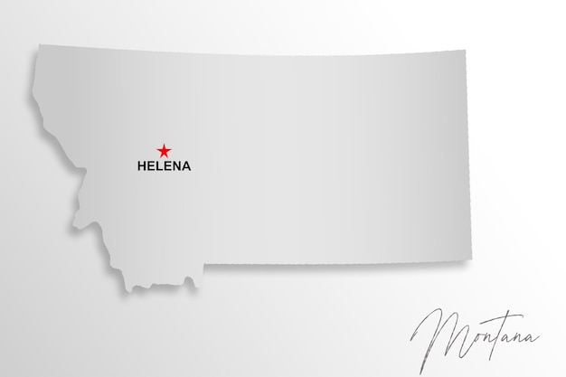 Montana mapa aislado sobre fondo blanco.